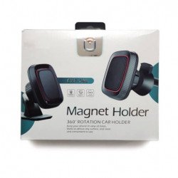 2 in 1 - Exchangeable Airvent Clip and Dashboard Mount Stand with Magnetic Cell Phone Holder (Black)